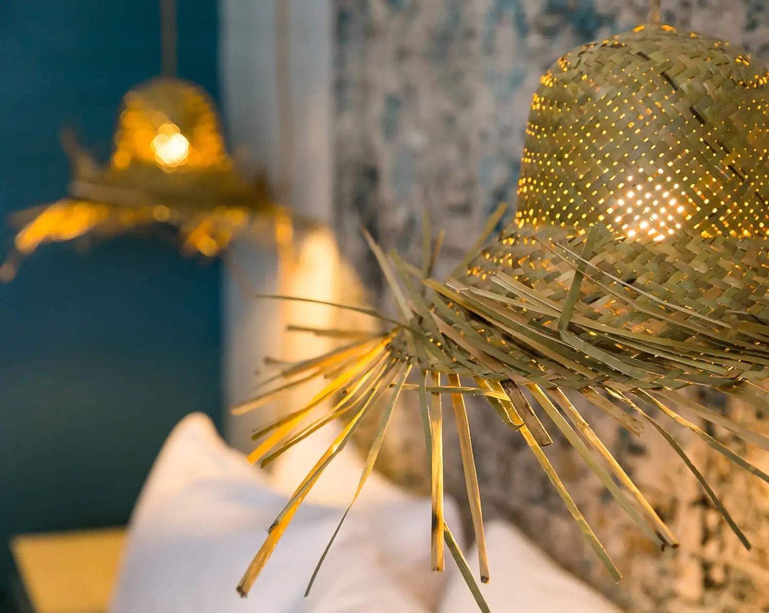 a wicker basket lamp shade