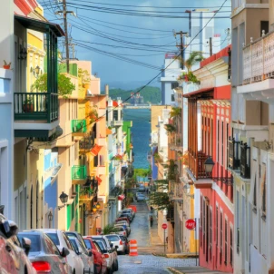 a streetview of the main shops in old San Juan