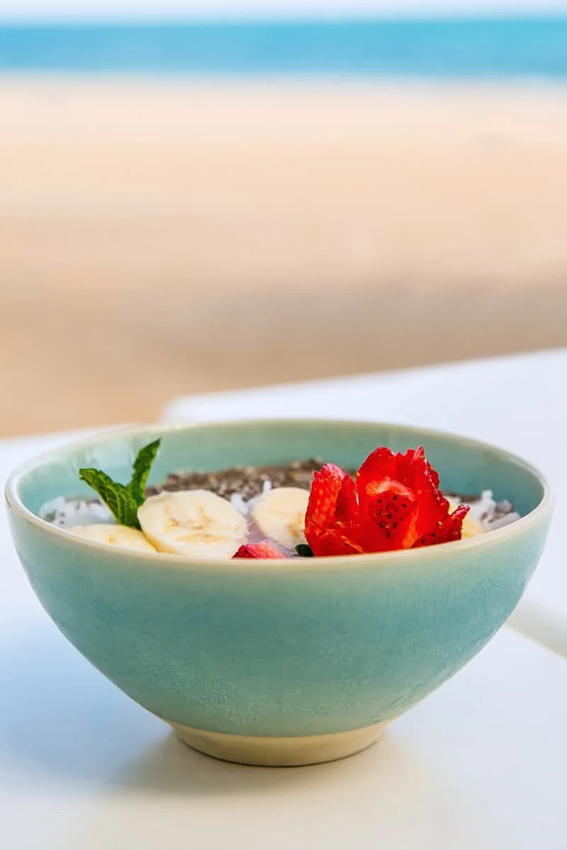 an acai bowl with fruit